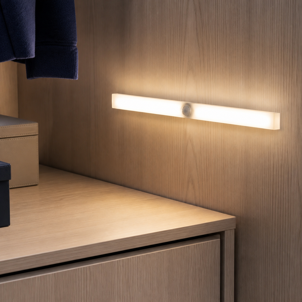 Elara wardrobe light installation detail